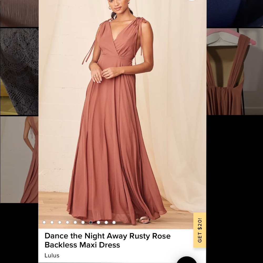 Lulu’s Dance the Night Away Dusty Rose Maxi Dress